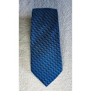 Bonobos Mens Silk Tie Blue Teal Micro Houndstooth Handmade in USA 3 1/4" Width
